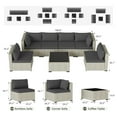 thumbnail image 7 of MRUAKA Outdoor Patio Furniture Set, 7-Piece Modular Sectional Sofa With Table, PE Wicker Outdoor Conversation Set for Patio, Garden,Gray, 7 of 7