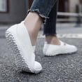 thumbnail image 6 of DLWKIPV Breathable Knit Slip-On Shoes for Women - Lightweight Comfort Flats for Daily Walking & Work(WHITE,7), 6 of 6