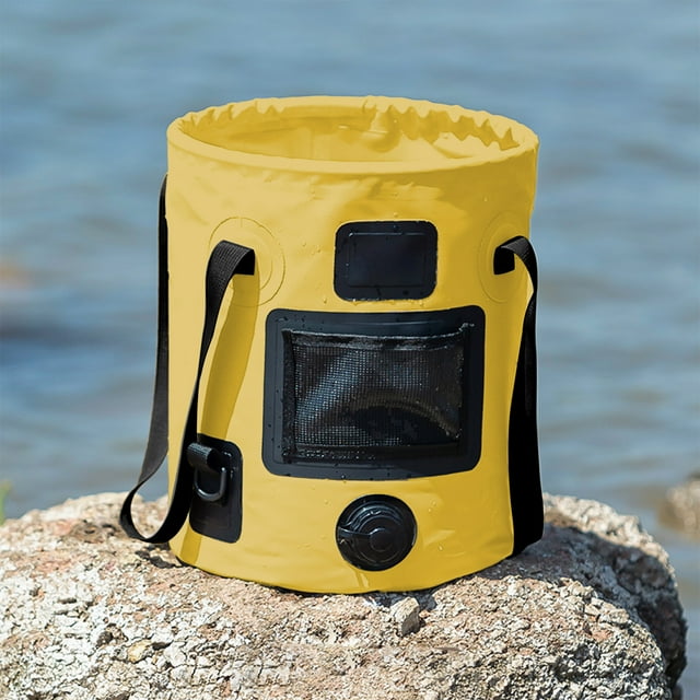 TIMIFIS PVC Seau Pliant en Multifonctionnel Seau Pliant d'Extérieur Seau Portable avec Bec Verseur Seau d'Eau Camping Grande Capacité Seau Rond de Transport Seau de Pêche Camping et Randonnée