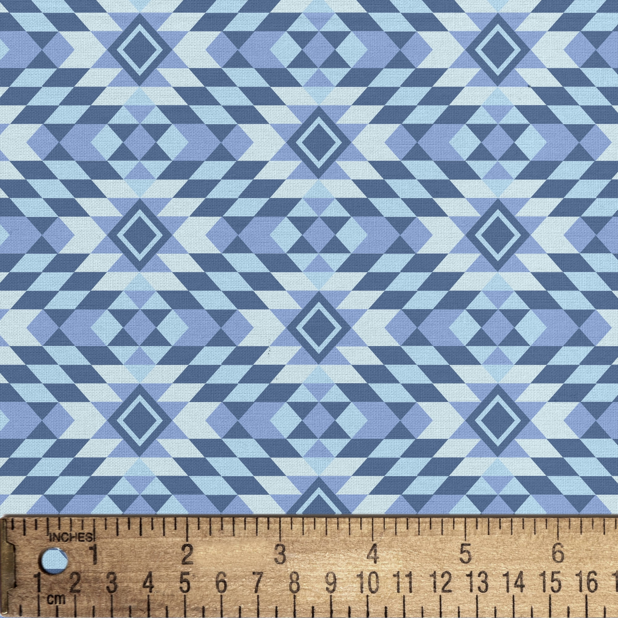 1 Yard 100% Cotton Killim Pattern, Blue, 44" Wide for Quilting & Sewing by David Textiles
