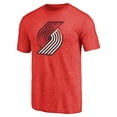 thumbnail image 2 of Men's Red Portland Trail Blazers Distressed Logo Tri-Blend T-Shirt, 2 of 3