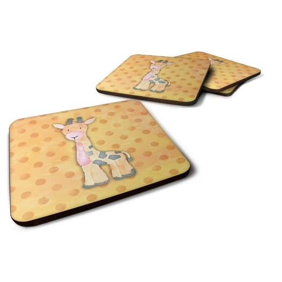 Polkadot Griaffe Watercolor Foam Coaster Set of 4