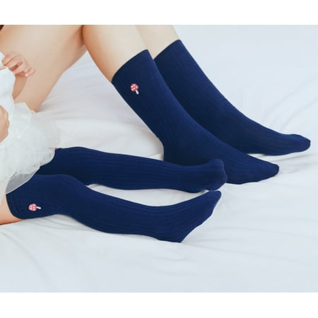 

Sunisery Baby Girls Stockings Cartoon Pattern Embroidered Knitting Hollow Warm Non-slip Knee High Socks