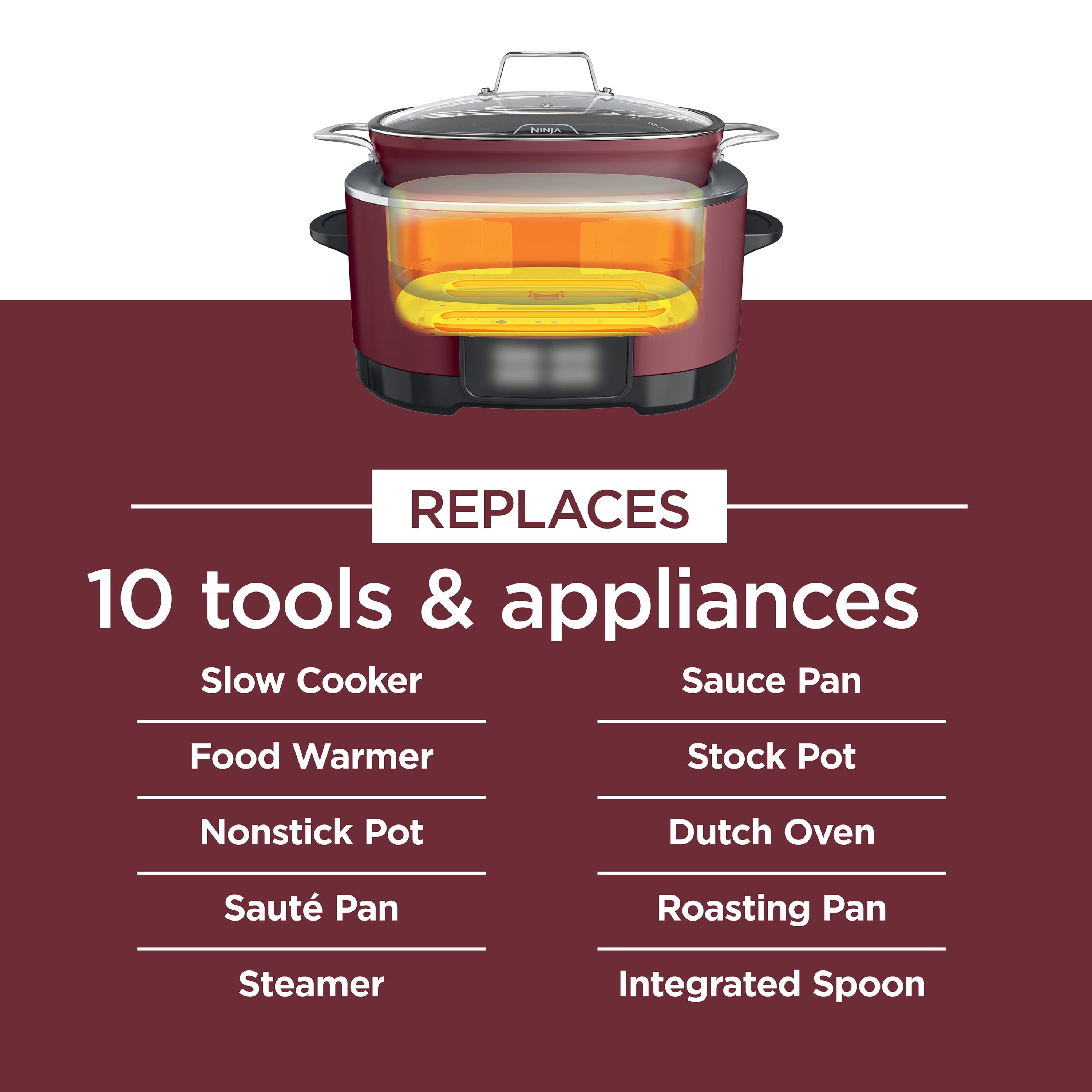 Ninja Foodi Possible Cooker, MC1000WMWH, Slow Cooker, White