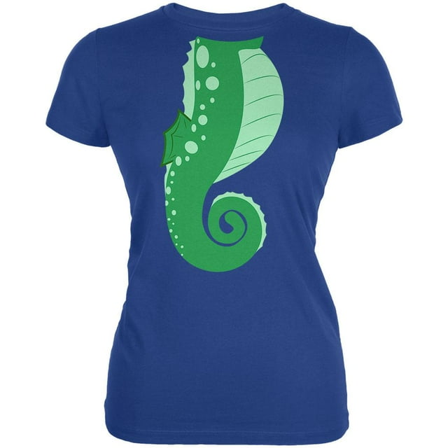 Halloween Seahorse Costume Vert Juniors T-Shirt Doux