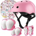 thumbnail image 1 of Set de Casco Infantil FiveColor&Co con Protectores Rosado Unicornio, 1 of 9