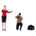 thumbnail image 1 of Ruiboury Miniature Hand-Painted Model People Figure Diorama Scenery Lifelike and Charming Hostess Red height 2.8-3cm 1Set, 1 of 6