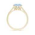 thumbnail image 2 of ANGARA Natural Oval Solitaire 2.2 ct Aquamarine Engagement Ring in 14K Yellow Gold for Women (Size-10x8mm) | March Birthstone, Birthday, Anniversary, Jewelry Gift for Women | Natural Aquamarine Ring, 2 of 9