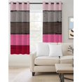 thumbnail image 2 of Pink Grey Blackout Curtains, Light Blocking Print Window Curtains, Vintage Stripe Farmhouse Wood Grain Ombre Thermal Insulated Window Drapes for Living Room Kitchen Cafe 2 Panels, 84"W x 63"L, 2 of 9