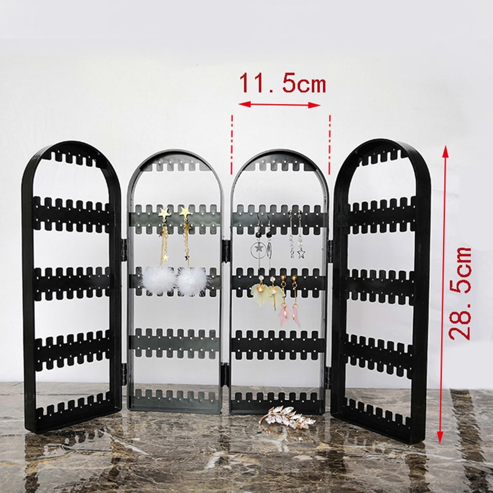 Earring Holder Organizer, 5 Tiers Stud Earring Organizer, 2/3/4 Doors Foldable Necklace Organizer Jewelry Holder, Earring Display Stands for Selling