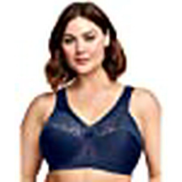 Glamorise Women's Full Figure Plus Size MagicLift Original Wirefree Support  Bra #1000, Blue, 36H