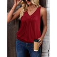 thumbnail image 5 of Zeagoo Womens Tank Tops Loose Fit Sexy V Neck Ruched Sleeveless Blouses Casual Basic Banded Bottom Cami Shirts, 5 of 6