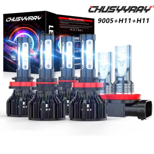 Compatible for Toyota Camry 2011 LED Headlight High Beam and Low Beam Fog Light Bulbs Kit