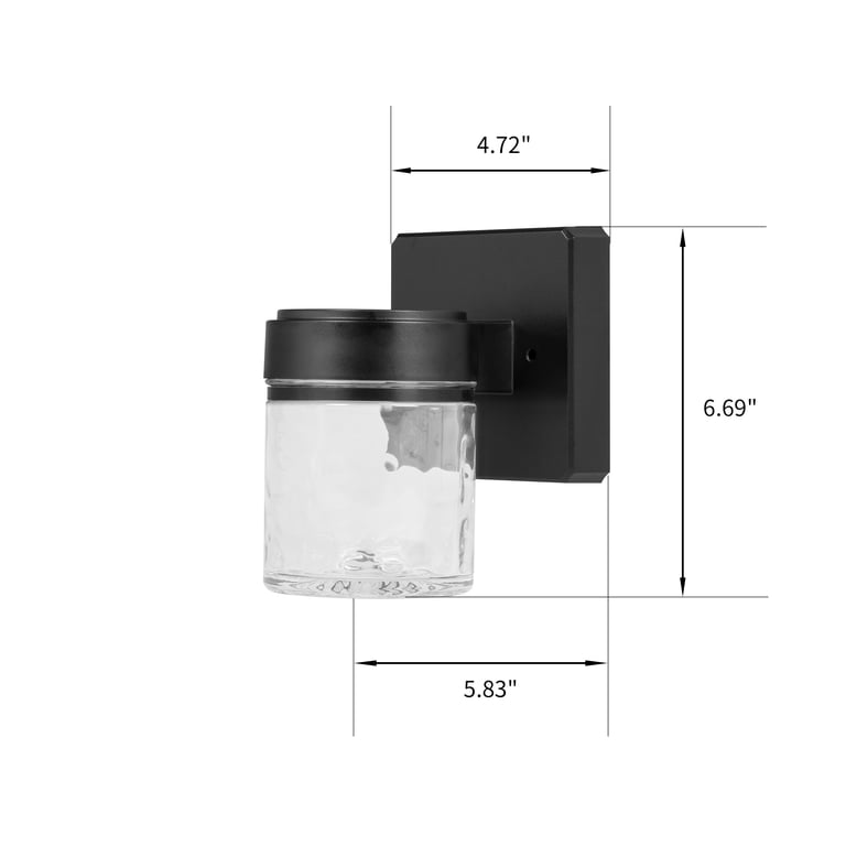 Mainstays Outdoor Integrated LED Wall Light, Black, 6 In photo 5
