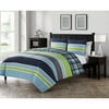 VCNY Home Multi-Color Stripe Printed 2/3 Piece Dexley Reversible Plaid Bedding Comforter Set, Shams Included
