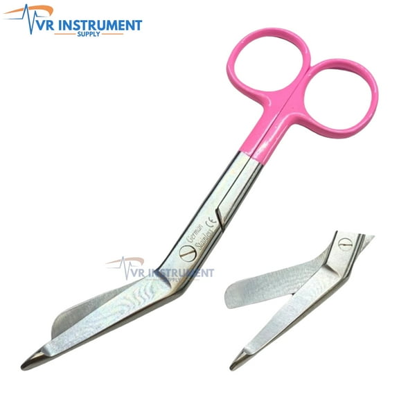 VR Instrument Supply Lister Bandage Scissors 5.5-Inch Stainless Steel Shears Cut Through Bandages, Dressing, Tape, Gauze, Clothing Pink Handle