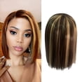 thumbnail image 5 of Perruque Lisse pour Femmes en Cheveux Humains Bruns avec Ligne de Cheveux Pré-Épilée 45 cm, 5 of 5