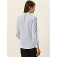 thumbnail image 4 of Dde San Patricio profesional Blusas de gade manlarcon cuello alto elegante pamujer  Gris Blanco XS, 4 of 6