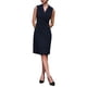 thumbnail image 1 of INSPIRE CHIC Vestido Lápiz Sin Mangas para Mujeres con Solapa Notch, Vestido Formal de Trabajo 2XL Azul Marino, 1 of 5