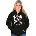 thumbnail image 3 of My Color Pink Breast Cancer Awareness Womens Plus Size Graphic Zipper Hoodie Brisco Brands 5X, 3 of 5