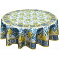 thumbnail image 1 of Lemon Floral Tablecloth Round 60 Inch Tile Flower Table Cover Washable Wipeable Tabletop Decorative for Kitchen Dining Room Picnic Party, 1 of 8