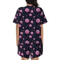 thumbnail image 6 of Fuzoiu Pink Planets And Stars Print Women's Short-Sleeved Pajama Set,Lounge Sleepwear Set,Womens Pajama Sets 2 Piece,Button-Up Top and Shorts with Pockets-XX-Large, 6 of 7