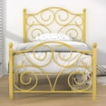 thumbnail image 4 of VECELO 2-Piece Twin Size Metal Platform Bed Frame Mattress Foundation with Arched Design Headboard and Footboard, No Box Spring Needed, Easy Assembly, Gold, 4 of 6