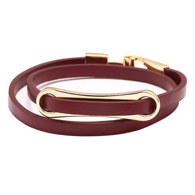 Sonducket de cuero única y elegante para mujer, brazalete cosido hecho a mano, color marrón, a la moda Ropa, zapatos y accesorios Miscelánea rojo