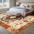 thumbnail image 5 of Boho Leaf Large Area Rugs for Bedroom Living Room, Soft Non Slip Carpet Bedside Rug, Orange Rustic Tribal Patterns Ethnic Bohemian Rectangular Floor Cover Kitchen Accent Rug 5'x8' for Office, 5 of 9