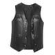 thumbnail image 1 of Chaleco de cuero PU para hombre para trabajo al aire libre senderismo pesca , Negro, 3xl, 1 of 8