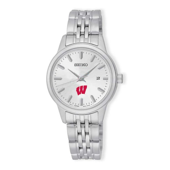 Women's Silver Wisconsin Badgers Analog Quartz Stainless Steel Watch