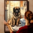 thumbnail image 6 of Leonberger Dog Canvas Wall Art for Bedroom Living Room Home Decor,Funny Dog Canvas Sitting on The Toilet Animal Pattern Office Artworks, modern wall decor, Ready to Hang, 6 of 6