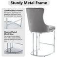 thumbnail image 6 of JESTOP 25" Counter Height Bar Stools Set of 2, Modern Velvet Barstools with Chrome Metal Legs and Tufted Back, Upholstered Island Chairs for Kitchen Island, Pub, Cafe, Beige, 6 of 7