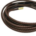 thumbnail image 4 of shapesbyX 3 Yards Dark Brown Braided Leather Cord 5mm Round Regenerated Leather Strap for Bracelet Making Jewelry Making or Beading, 4 of 5
