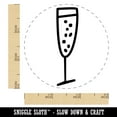 thumbnail image 2 of Champagne Glass Doodle Self-Inking Rubber Stamp Ink Stamper - Blue Ink - Small 3/4 Inch, 2 of 7