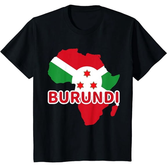 Burundi Burundian Pride Flag Map Africa Print T-Shirt