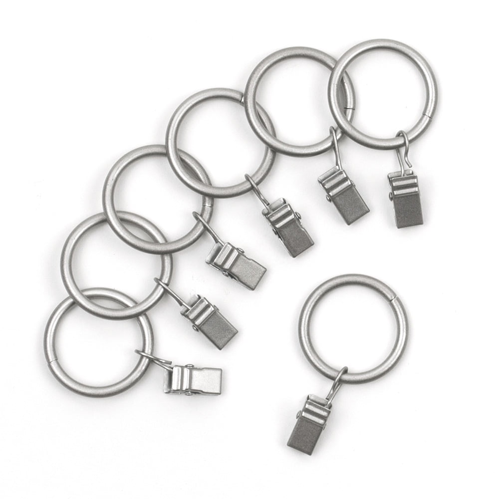Mainstays Curtain Clip Rings Nickel, Set of Seven
