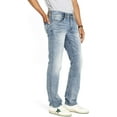 thumbnail image 2 of Buffalo David Bitton Mens Straight Six Jeans 38W x 30L Whiskered and Contrasted Indigo, 2 of 4
