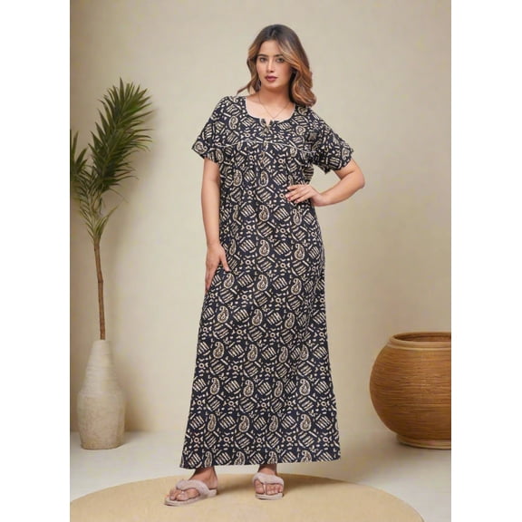Long Nightgowns for Women | Full Length Comfort Fit | Soft Pure Cotton Easy Wear Maxi Night Dress