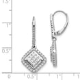 thumbnail image 2 of Auriga Fine Jewelry 14k White Gold Diamond Cluster Dangle Earrings for Women, 2 of 5