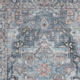 thumbnail image 5 of 6' X 9' Light Blue And Orange Medallion Distressed Washable Area Rug, 5 of 6