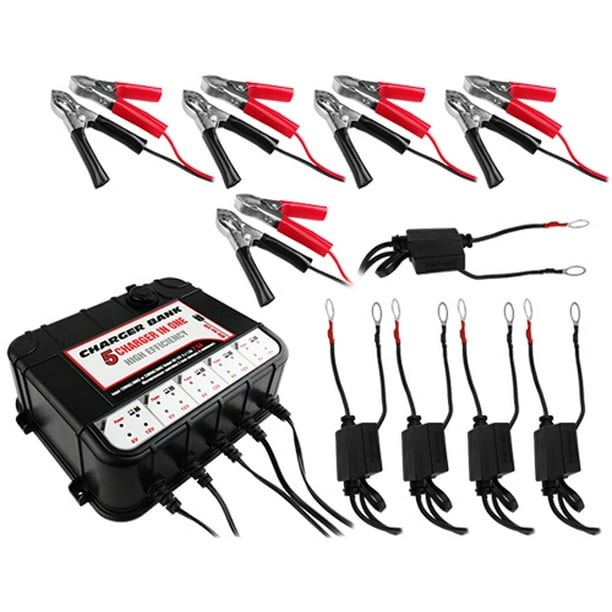 5 Bay 6/12v Smart Charger/Tender for Car Motorcycle Truck Boat Battery