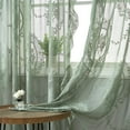 thumbnail image 5 of XUELC Sage Green Lace Sheer Curtains Long Boho Floral Embroidery Curtains 2 Panel Set Rod Pocket Light Filtering Sheers for Bedroom/Living Room, 5 of 8