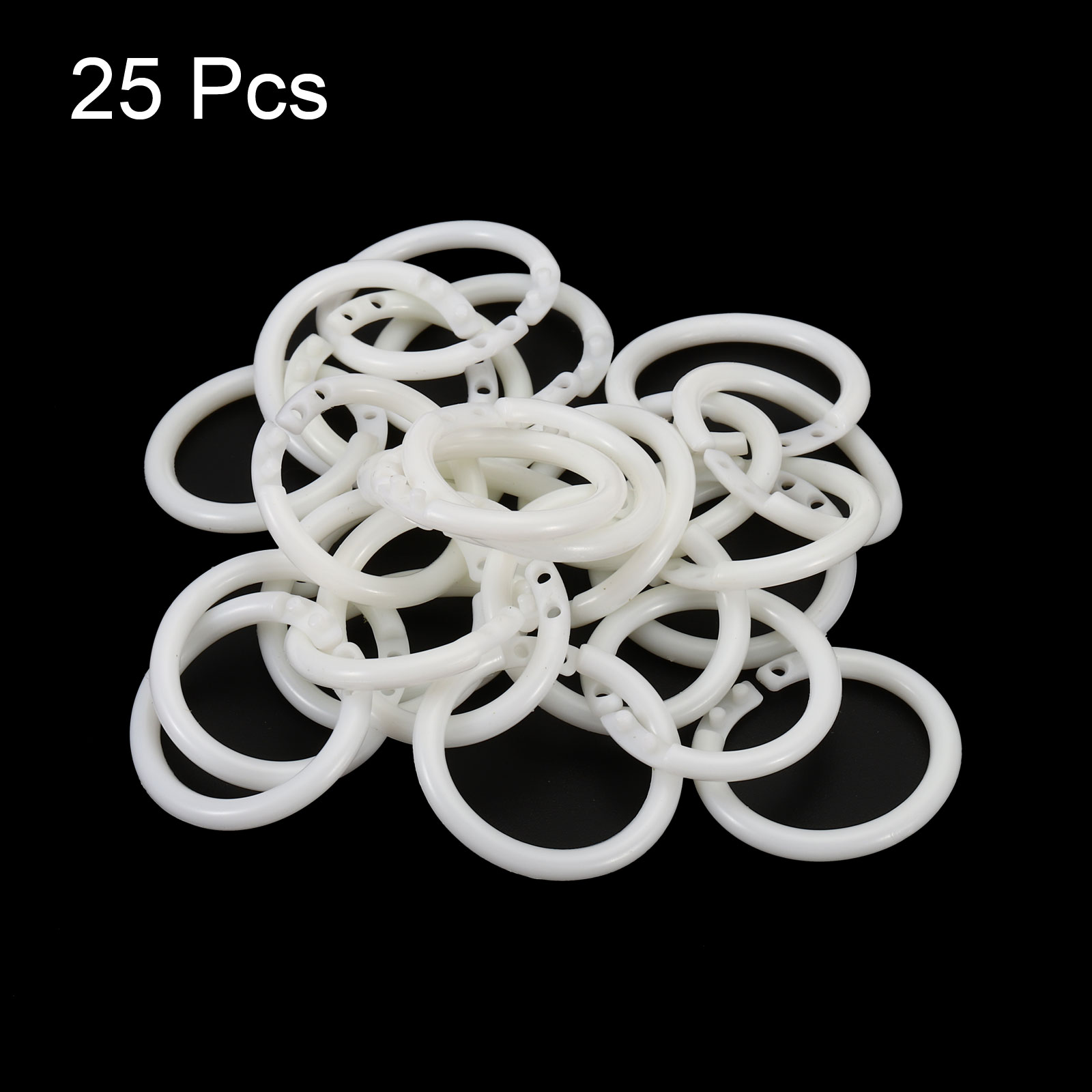 XRHYY 30PCS 15MM Plastic Paper Storage Circles Rings Loose-Leaf Binding Ring  For DIY Crafts Notebook