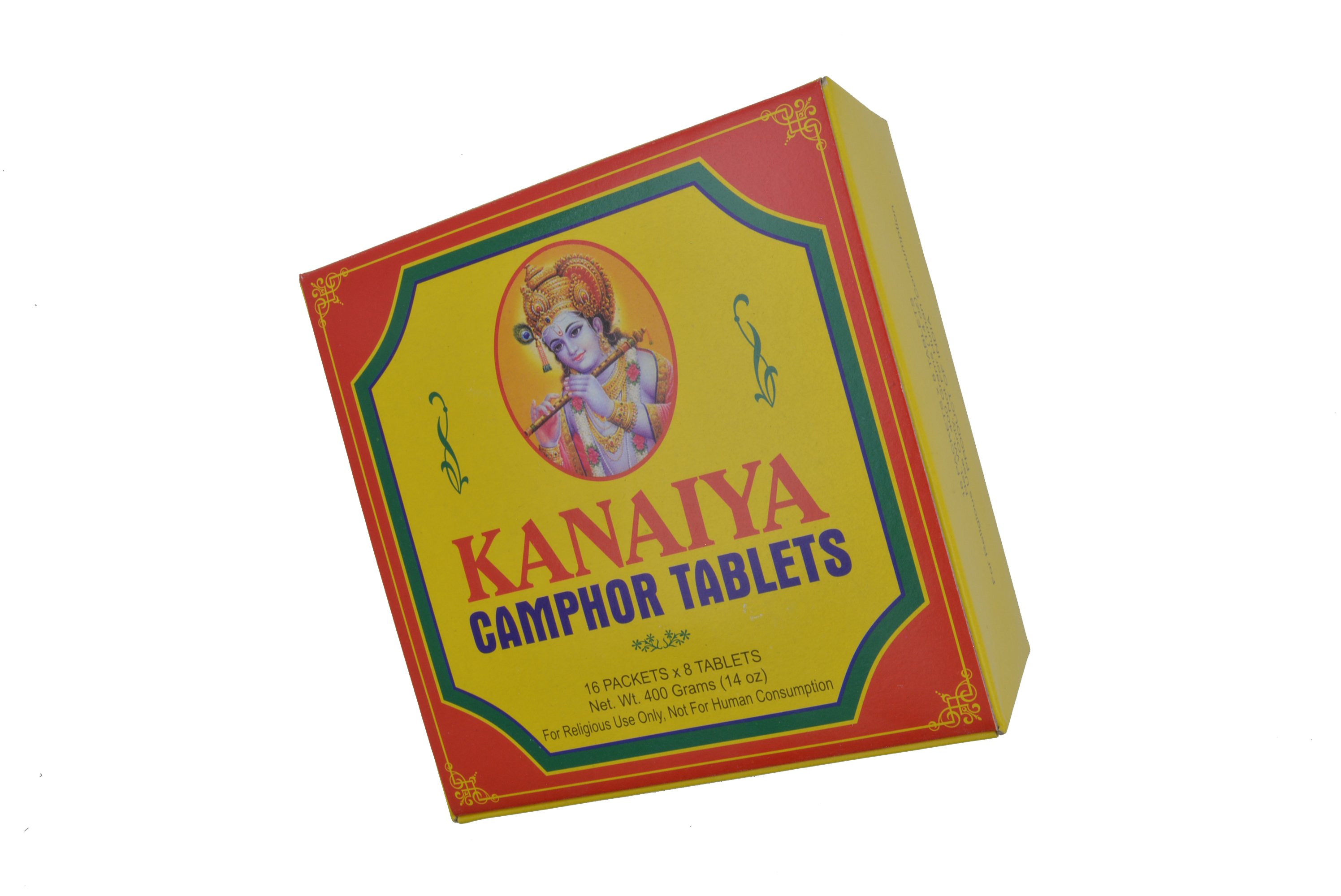 Kanaiya Camphor Tablets from India 400 Grams 128 Tablets (16 Blocks