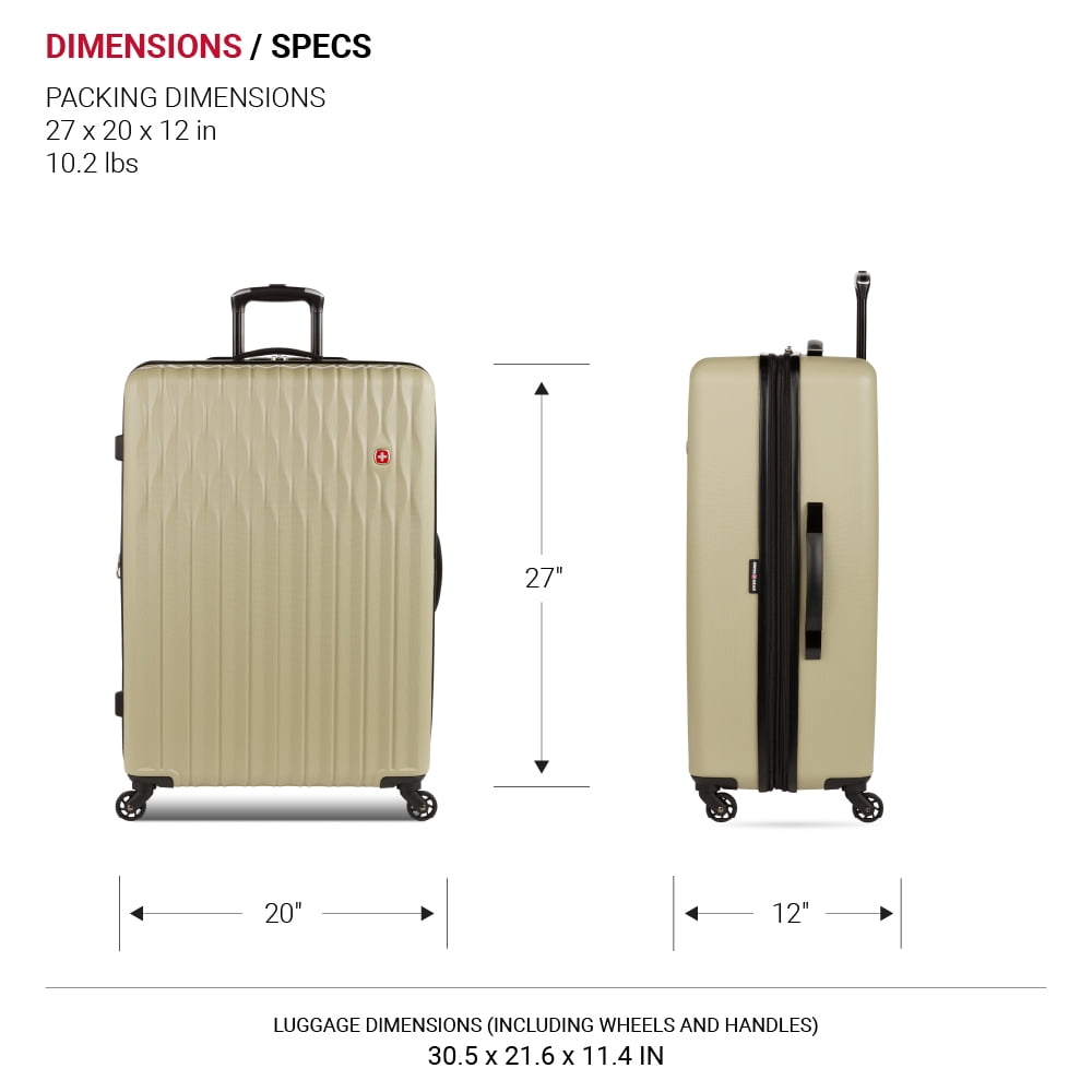 SWISSGEAR Wave Hardside Expandable Large Checked Luggage with Spinner Wheels, Sand