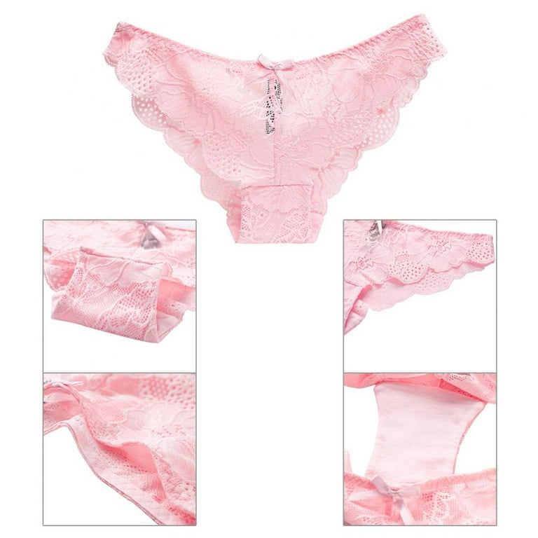 SHAN Antibacterial Cotton Crotch Seamless Underwear High Quality Women's  Mid-waist Seamless Panty Threaded Underwear Women's Bow Lace Panties