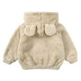 thumbnail image 3 of ATOGUTA Toddler Boy Winter Jacket Cute Bear Hoodie Jacket Sherpa Fuzzy Winter Warm Sweatshirt Coat Beige, Size 9M-7, 3 of 5