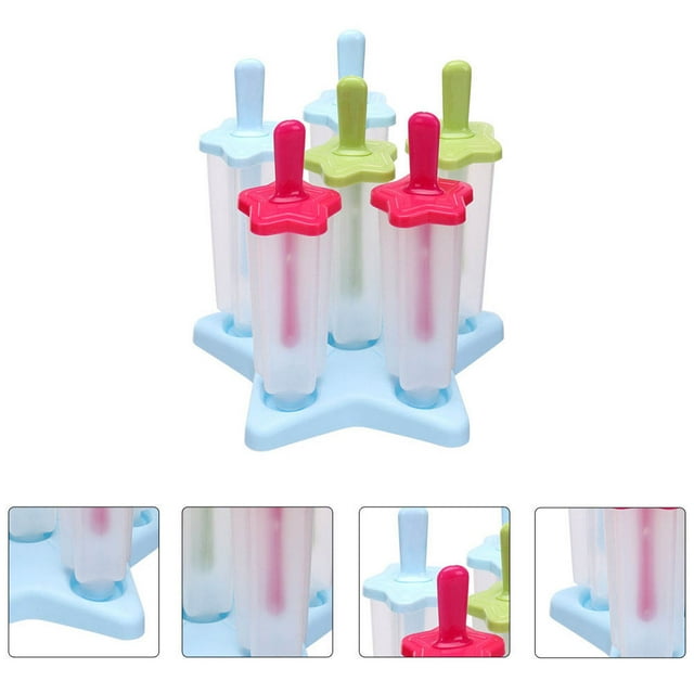 KONTONTY 1 Set Fruit Shaped Ice Cream Mold Plastic Handle Design Ice Cube Production for Children