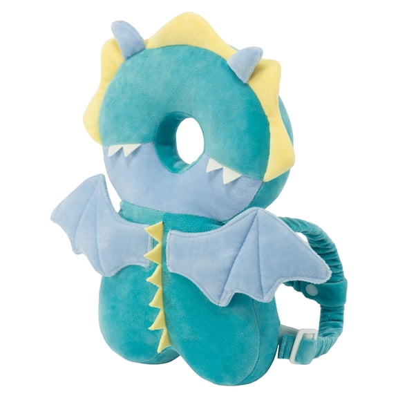 AOMRCOL Baby Head Protector Backpack -Soft&Lightweight Pads-Prevents Bebes Backward Fall Green Dragon Plush Stuffed,Safe Baby Backpack Head Protection Pillow